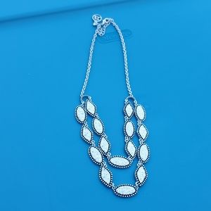 Silver and black necklace